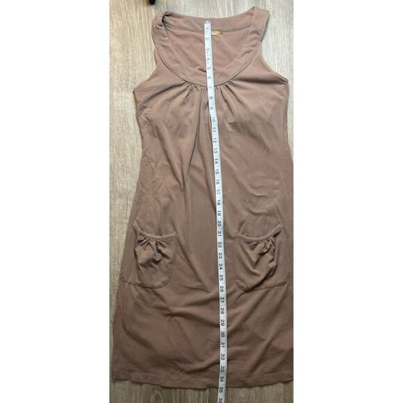 Athleta Brown Sleeveless Scoopneck Knee Length Swing Dress Sz M - Picture 8 of 9